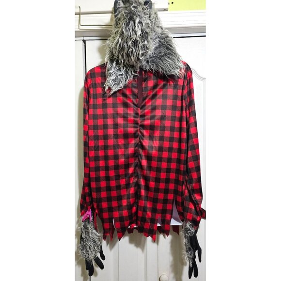 Hungry Howler Werewolf Costume Boys 4-6 Halloween Faux Fur Mask Gloves Top Kids - Picture 5 of 6